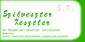 szilveszter kesztler business card